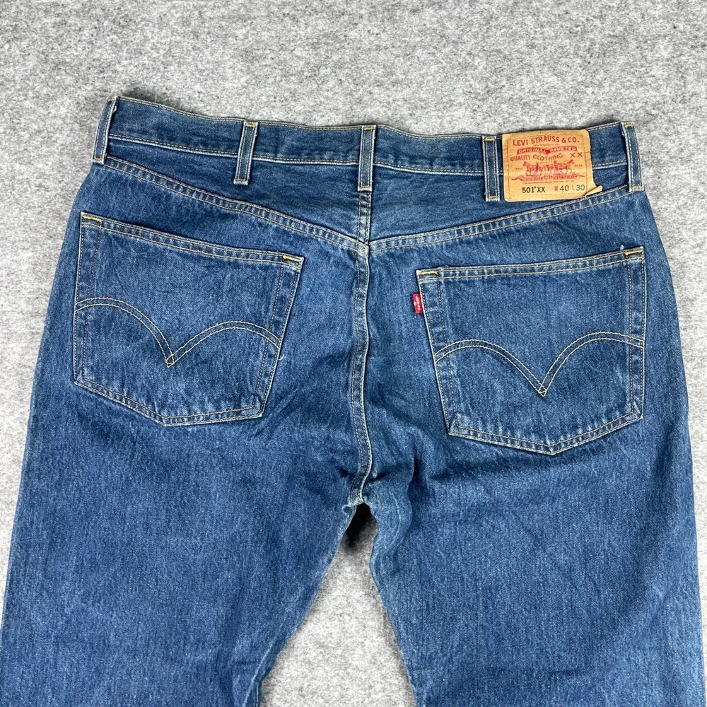 VTG Levis 501 XX Jeans Mens 40x30 (Fits 38x26) Blue Shrink to Fit Straight